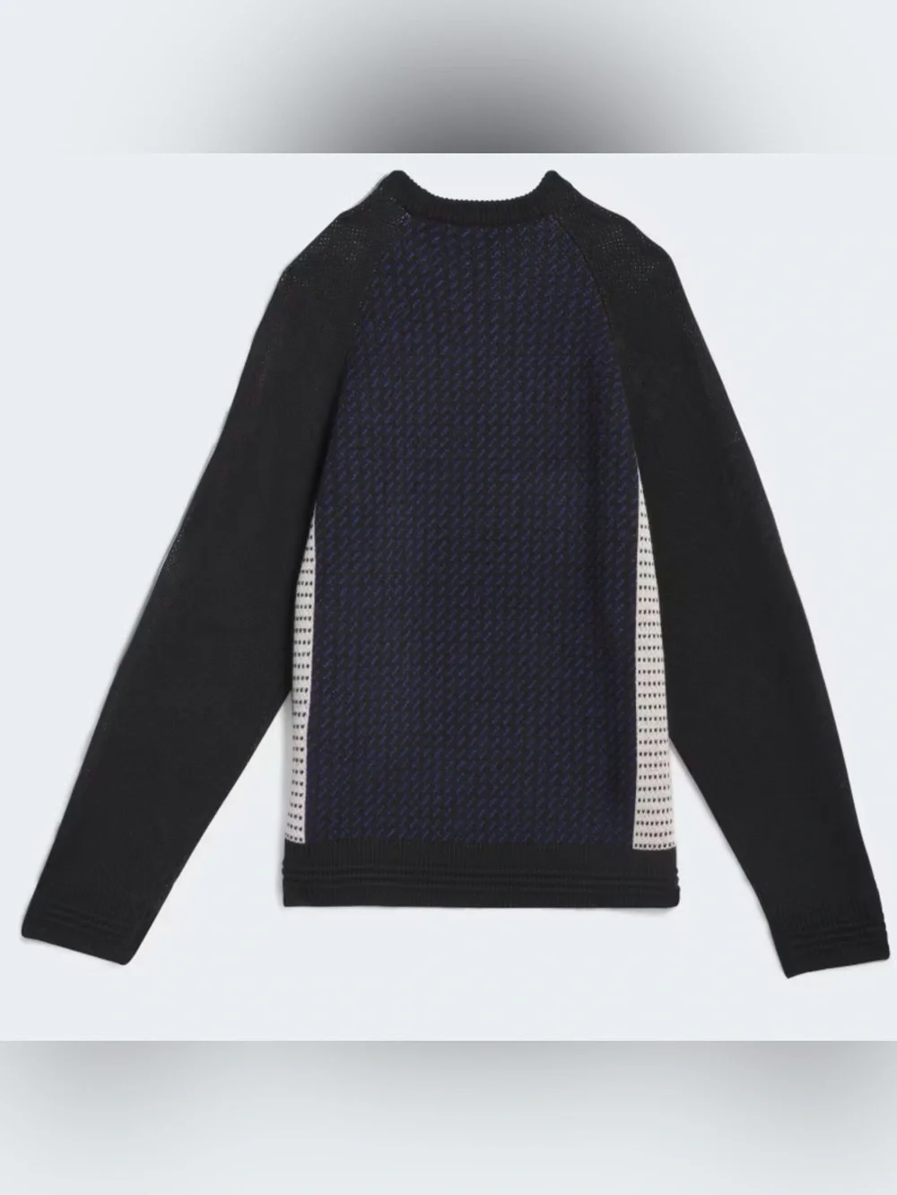 Adidas Men's Shmoofoil Sweater Black and Navy Crewneck Sweater